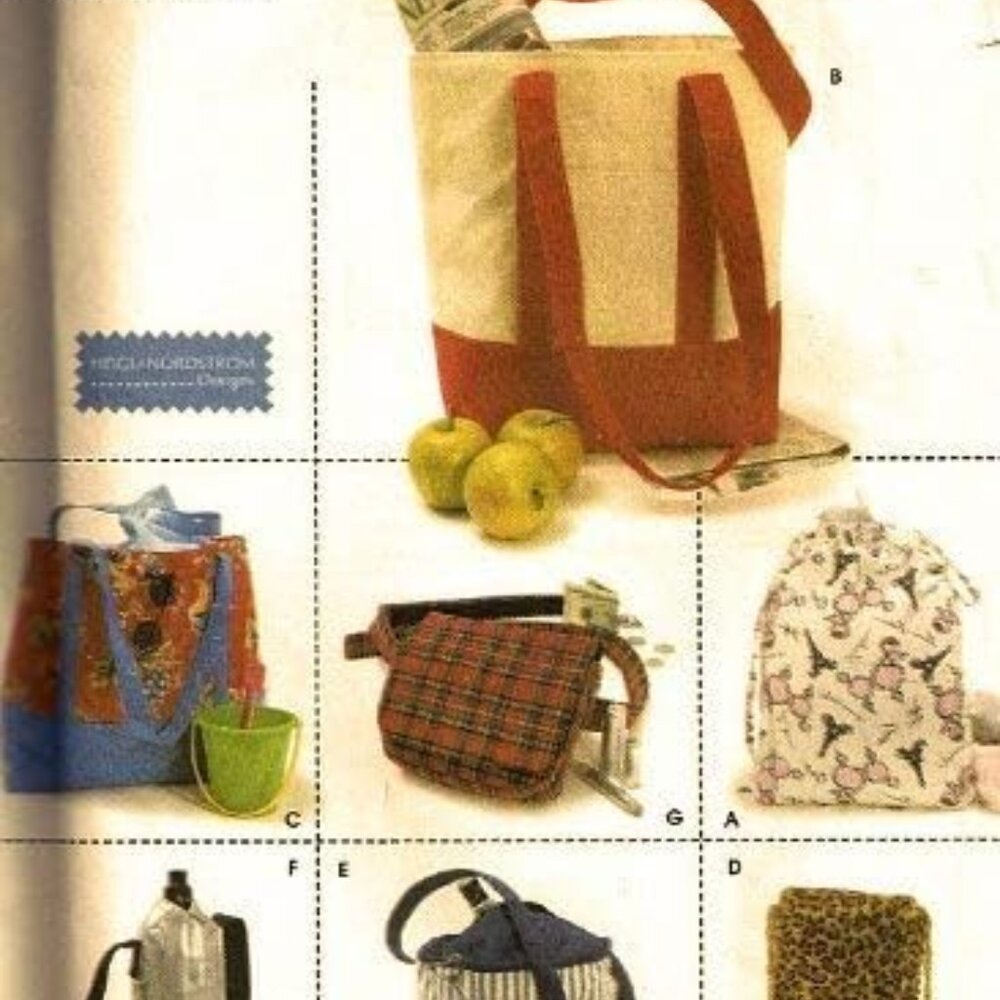 Simplicity 9658 Utility Bags Totes Sewing Pattern